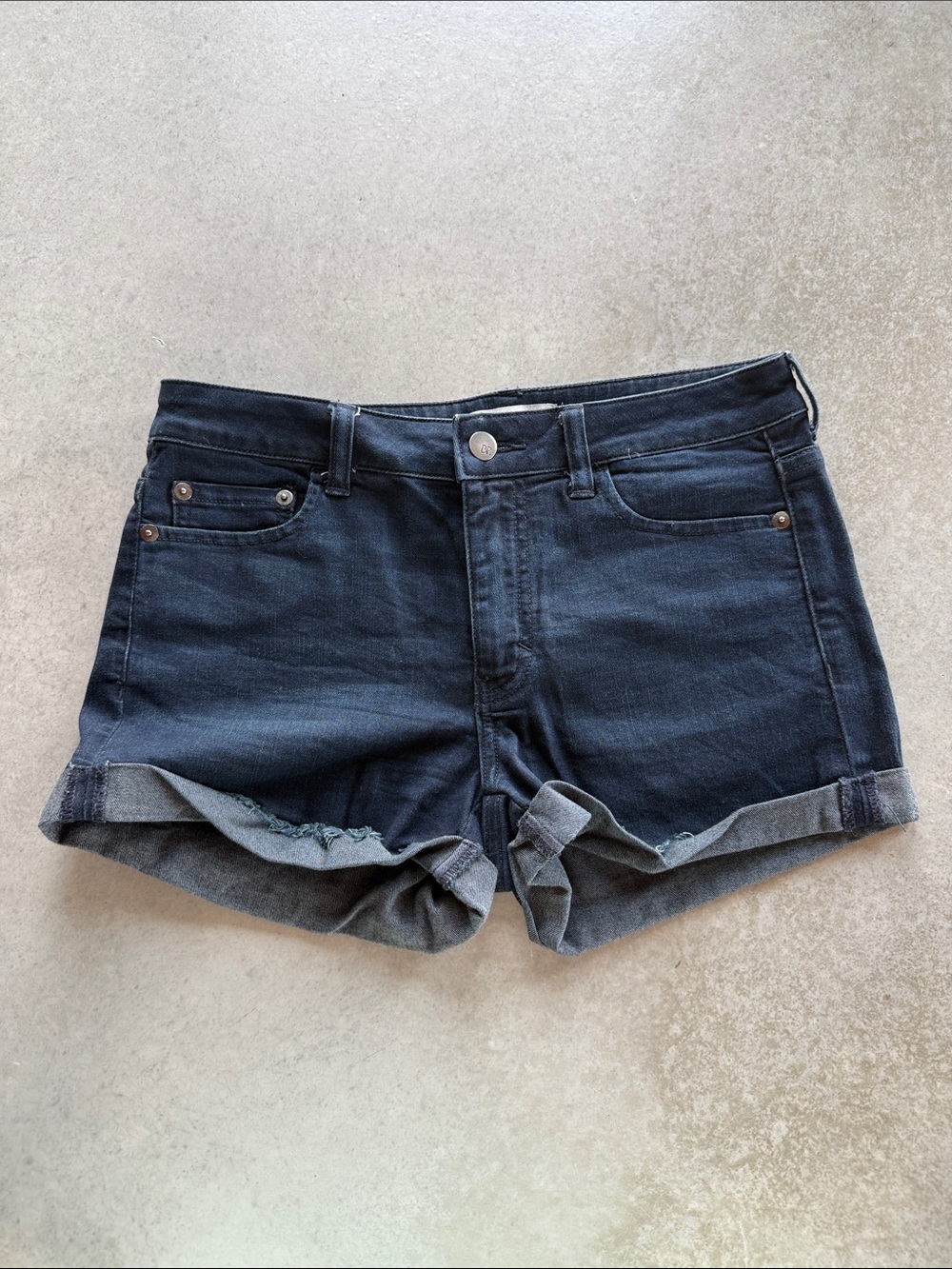 bp Dark Blue Denim Cuffed Jean Shorts